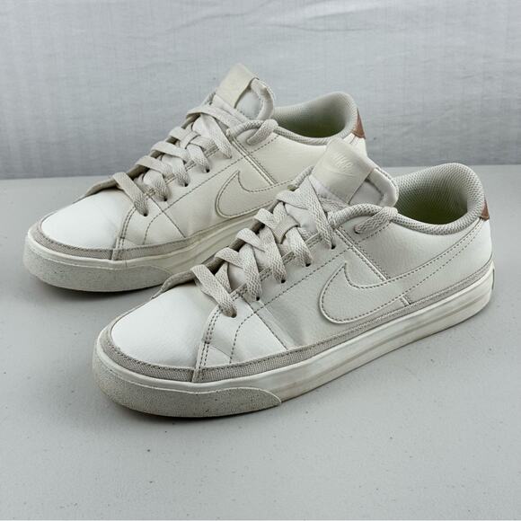 Nike Court Legacy White Leather Low-Top Sneakers Women’s Size 7.5 EUR 38.5 - Picture 3 of 10